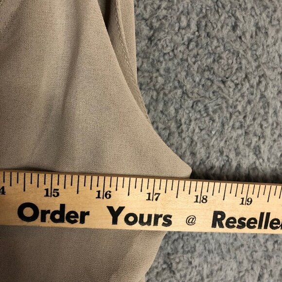 BKE Buckle Top Small Sleeveless Light Brown Embellished Bling Frayed Neck Hem - Picture 7 of 9